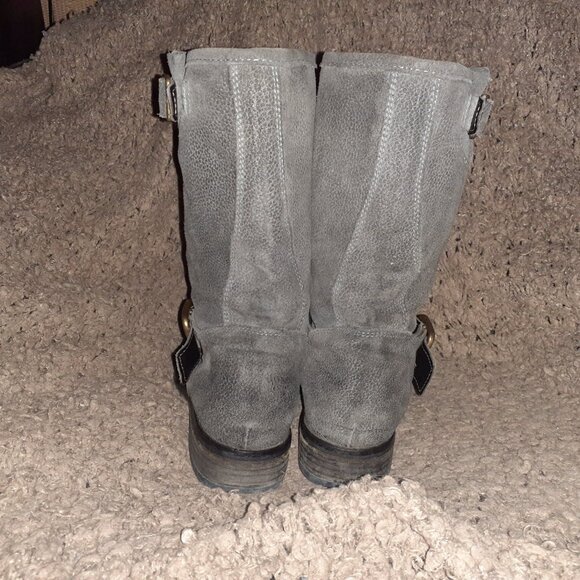 CL FACTORY-Italy-Gray Oiled Leather Engineer Boots-Sz 37-Excellent - Picture 6 of 8